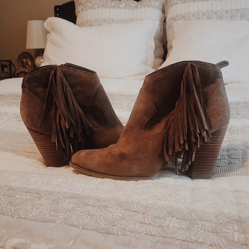Steve Madden Suade Fringe Ankle Boots